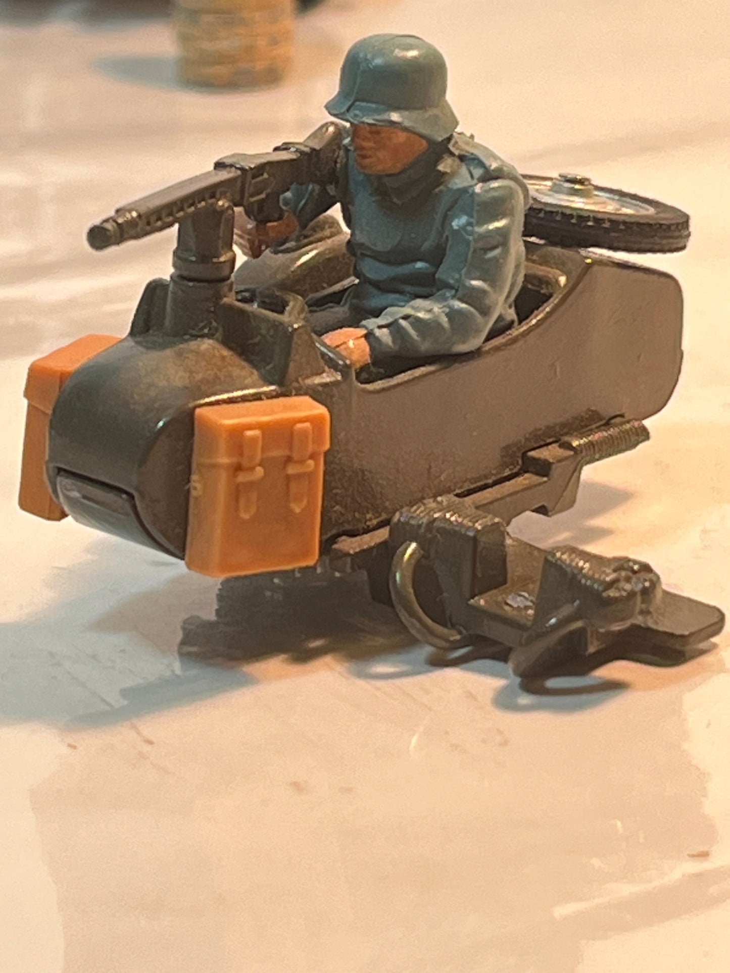 Vintage BMW German Motorcycle & Sidecar Toy Set