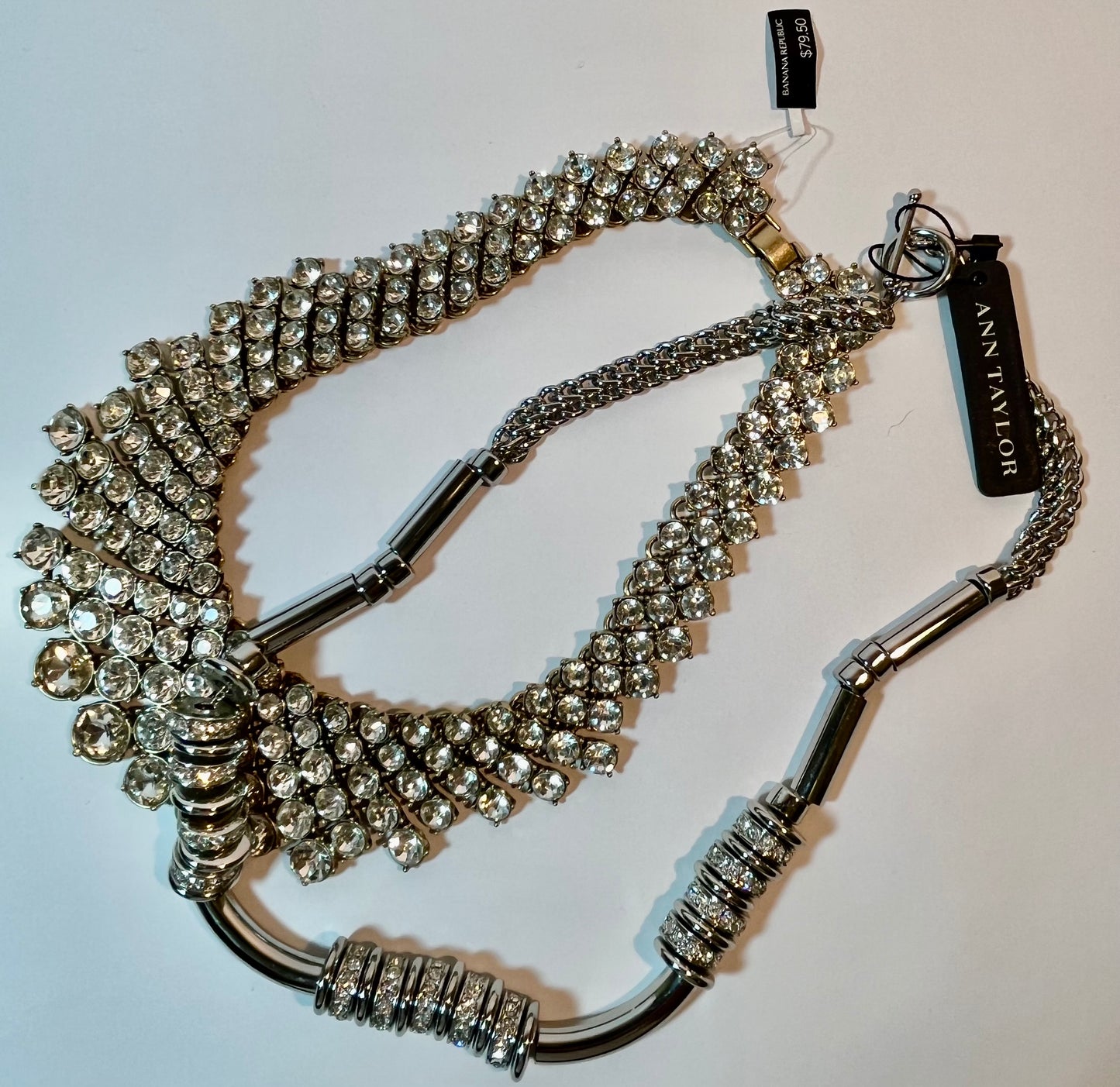 Two Tagged Rhinestone Necklaces