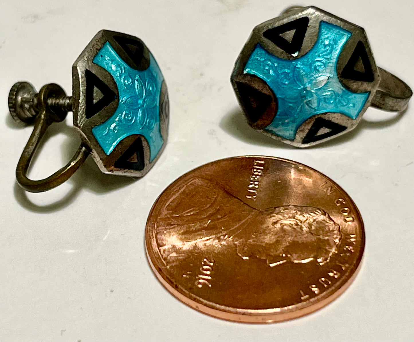 Vintage Enameled Earrings