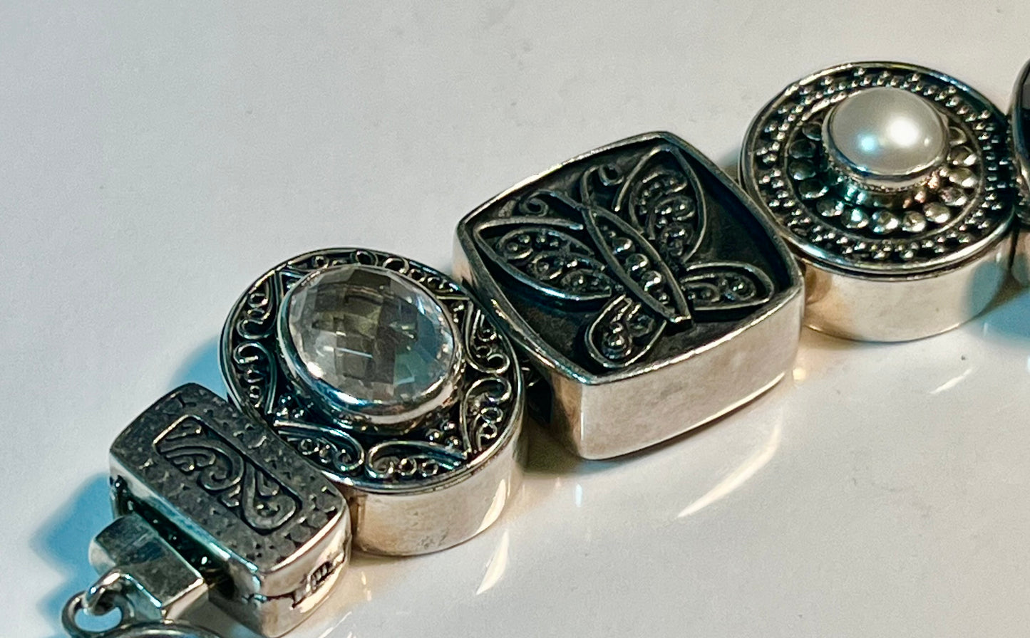 Lori Bonn Sterling Silver Slide Charm Bracelet