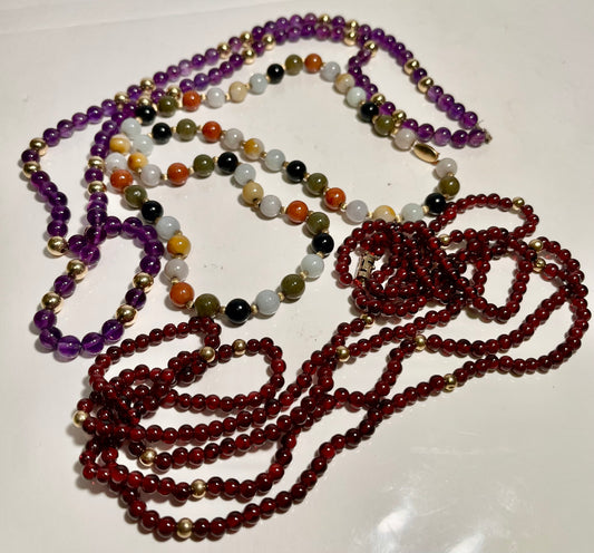 14K Gold & Bead Necklaces (3)