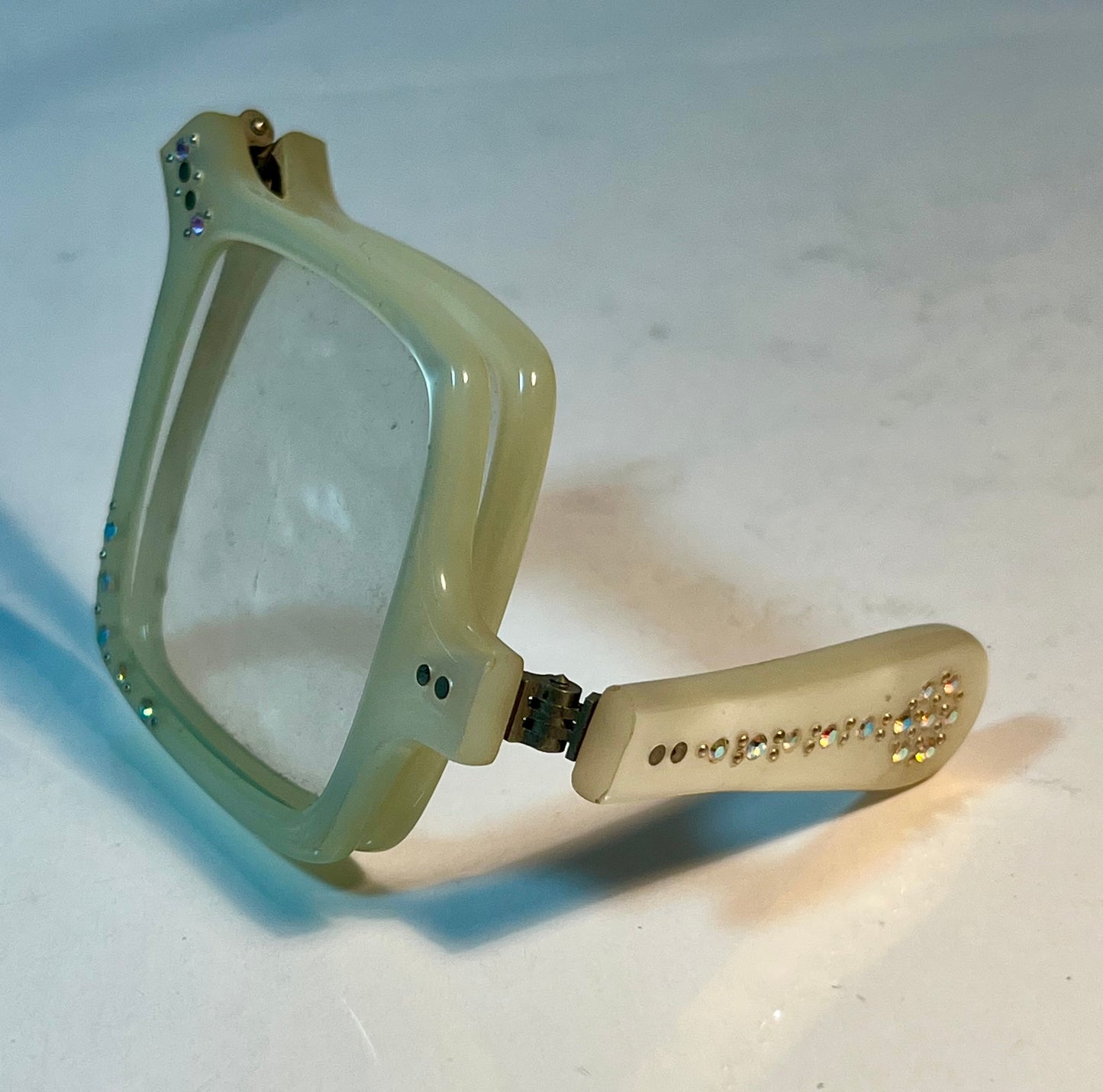 Vintage Lucite & Rhinestone Folding Opera Glasses