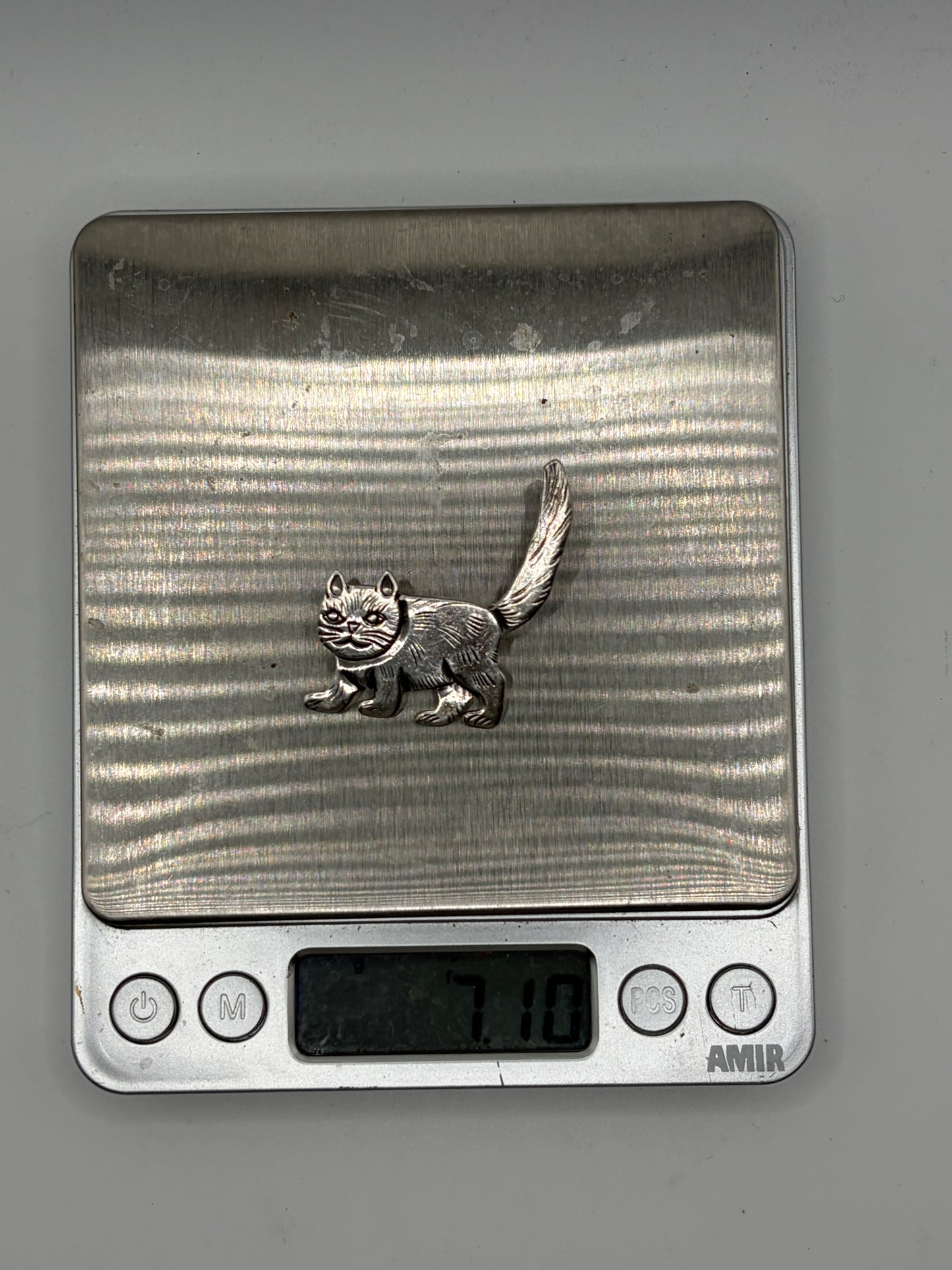 Clarance Lee Sterling Silver Cat Brooch