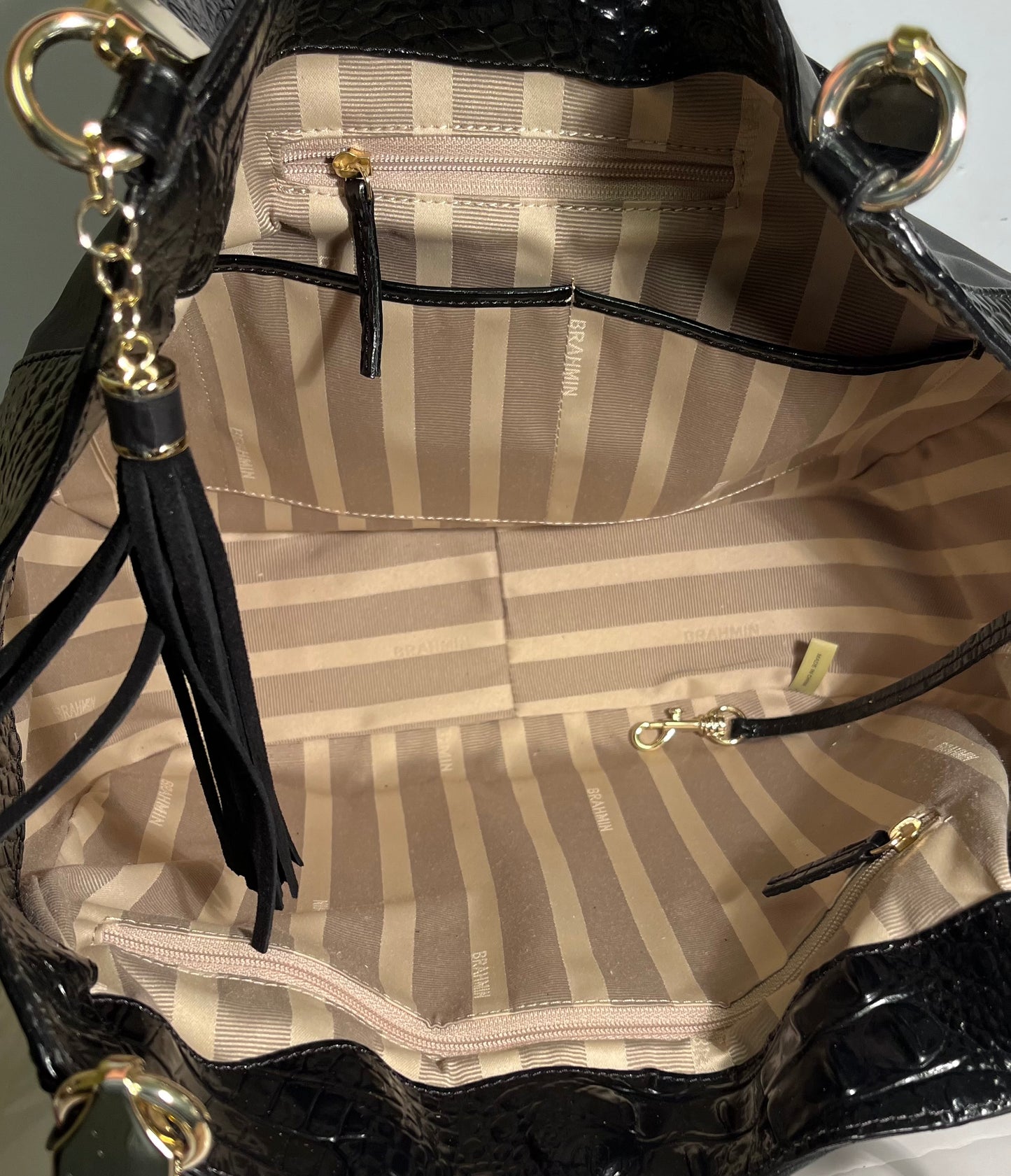 Brahmin Black Leather Handbag New