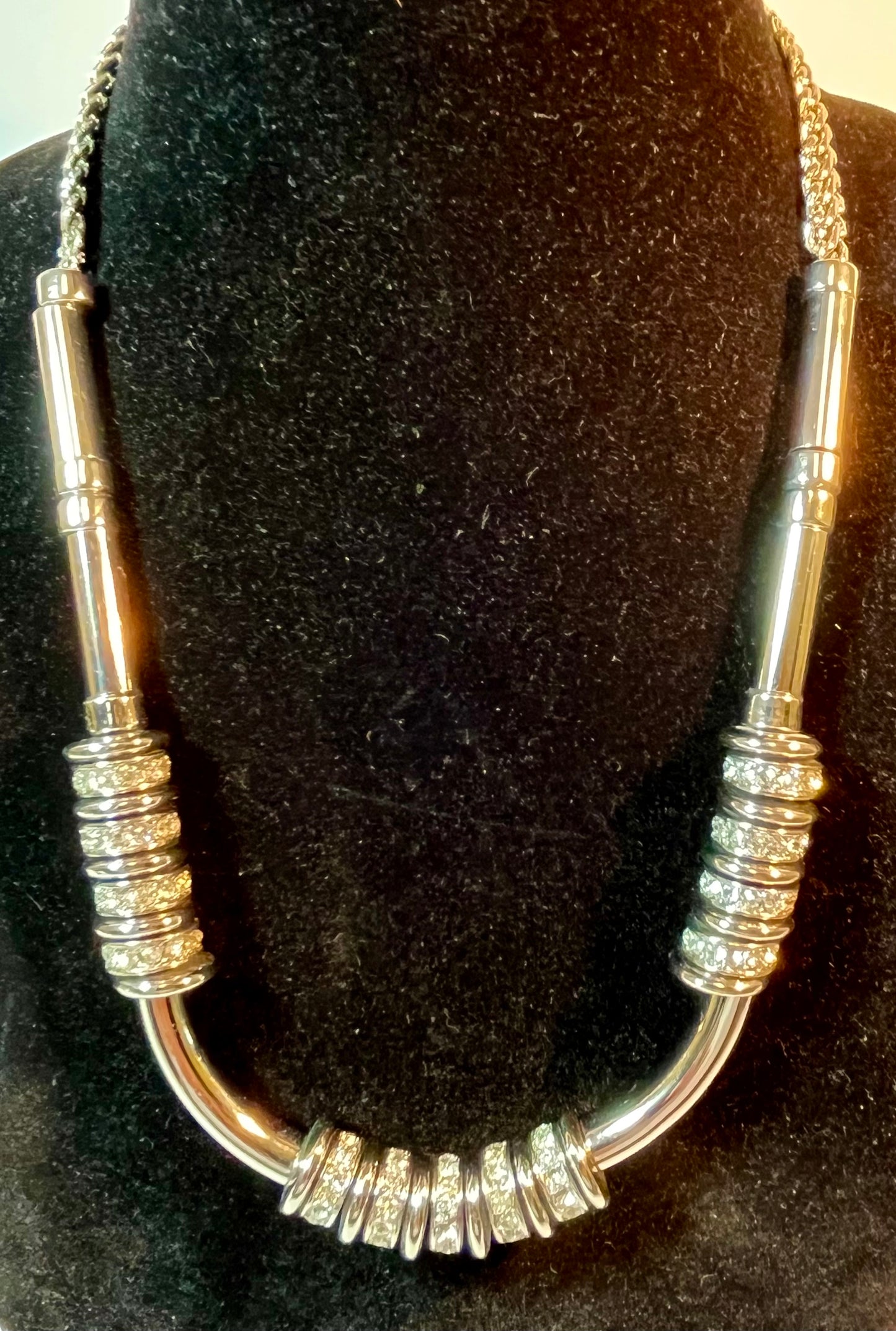 Two Tagged Rhinestone Necklaces