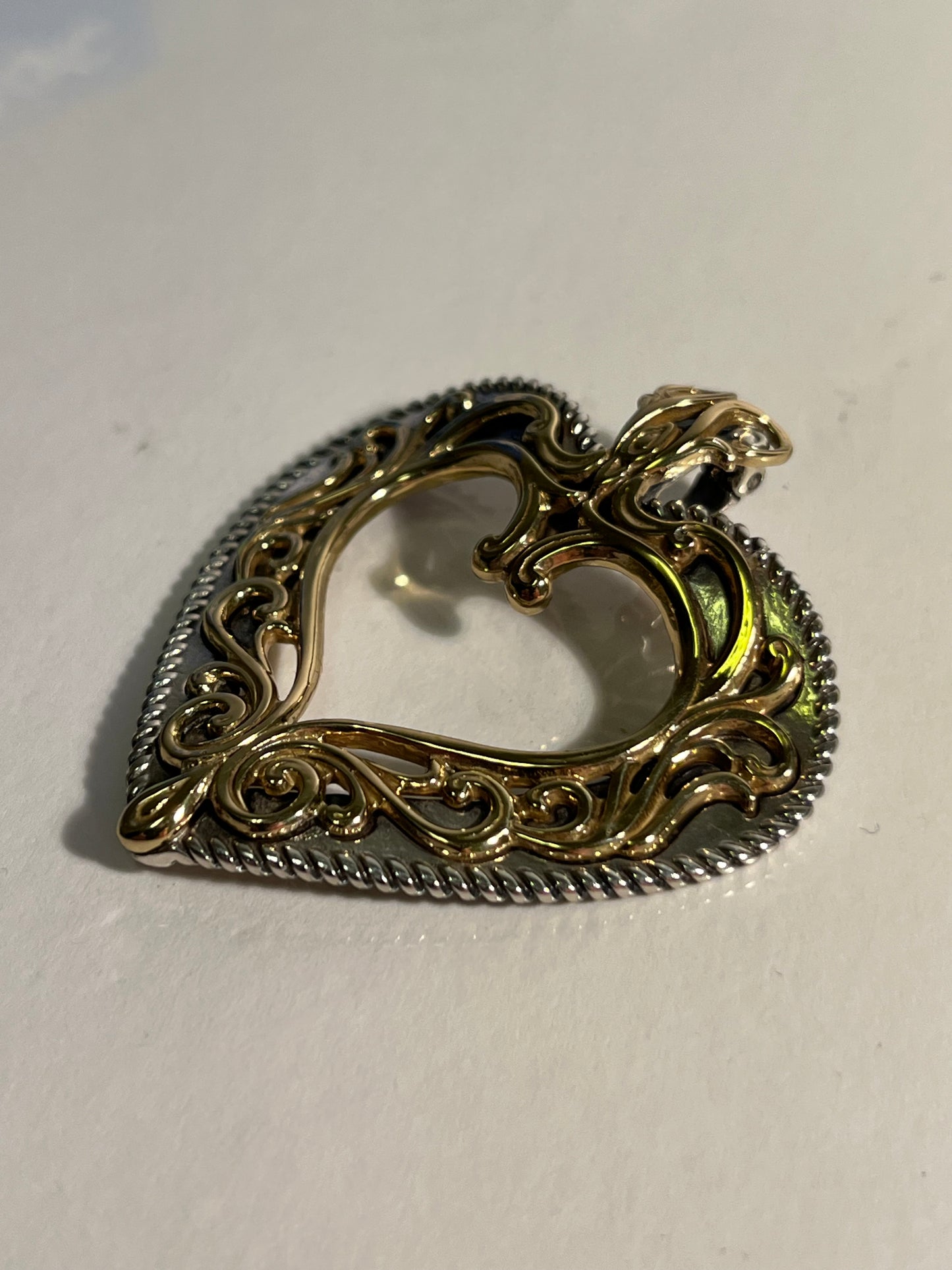 Carolyn Pollack Sterling Silver & Brass Heart Pendant
