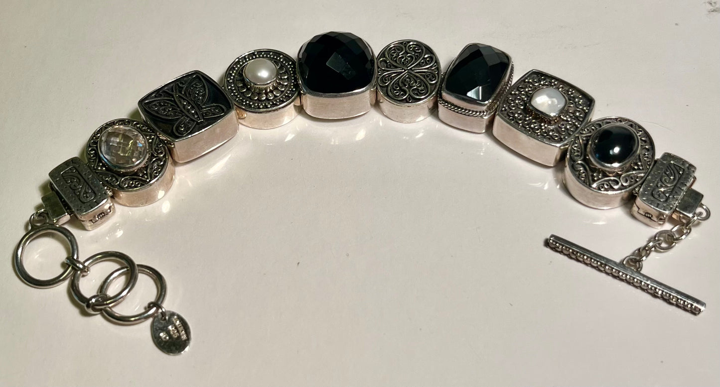 Lori Bonn Sterling Silver Slide Charm Bracelet