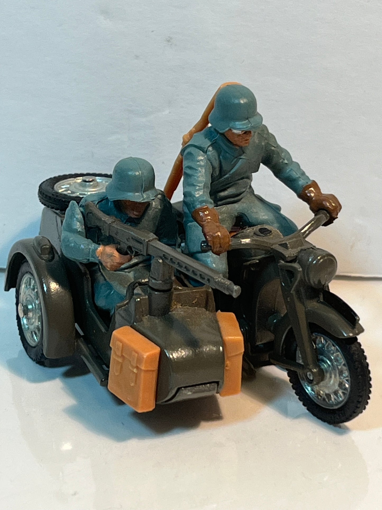 Vintage BMW German Motorcycle & Sidecar Toy Set