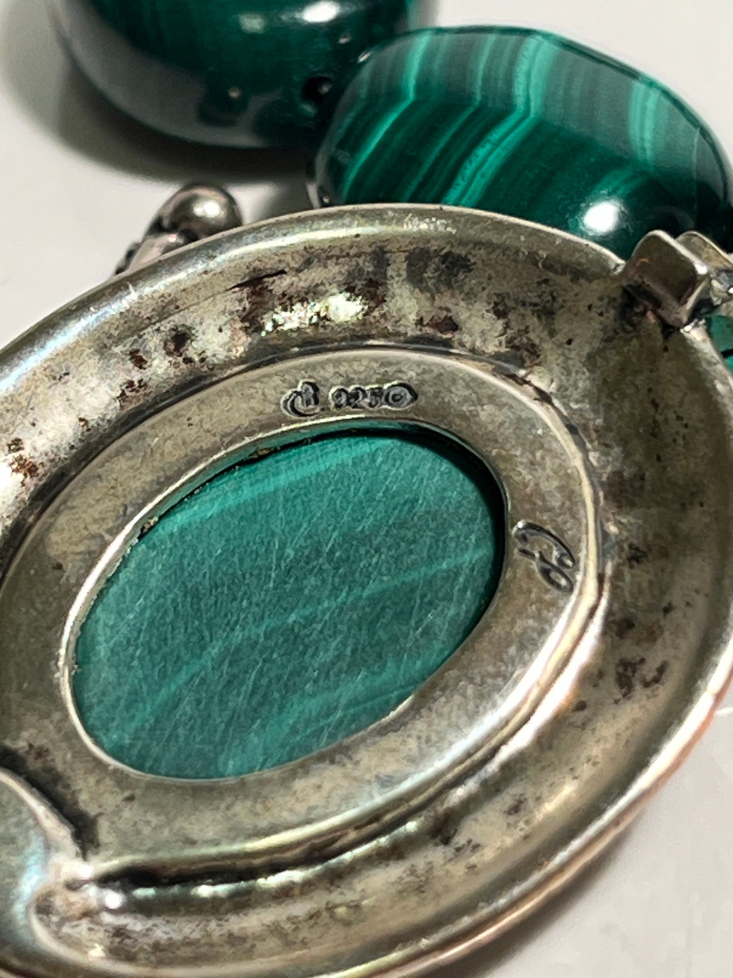 Carolyn Pollack Sterling Silver Malachite Pendant & Necklace