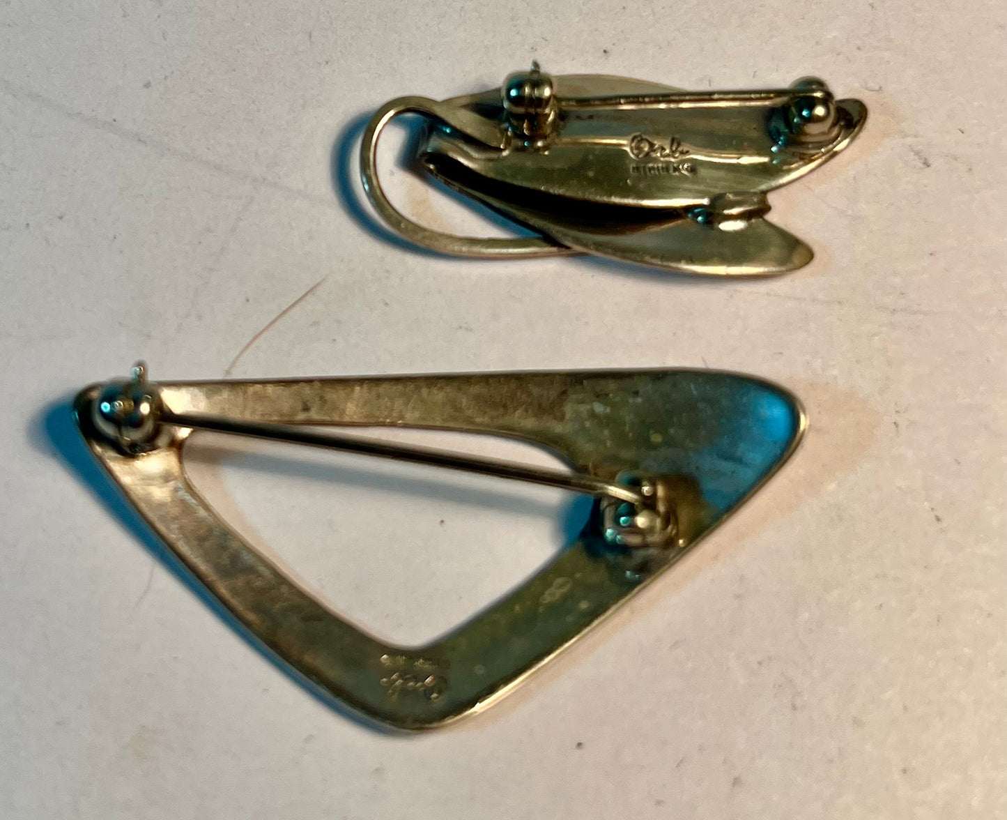 MCM Sterling Silver Pins by Otto Robert Bane ORB