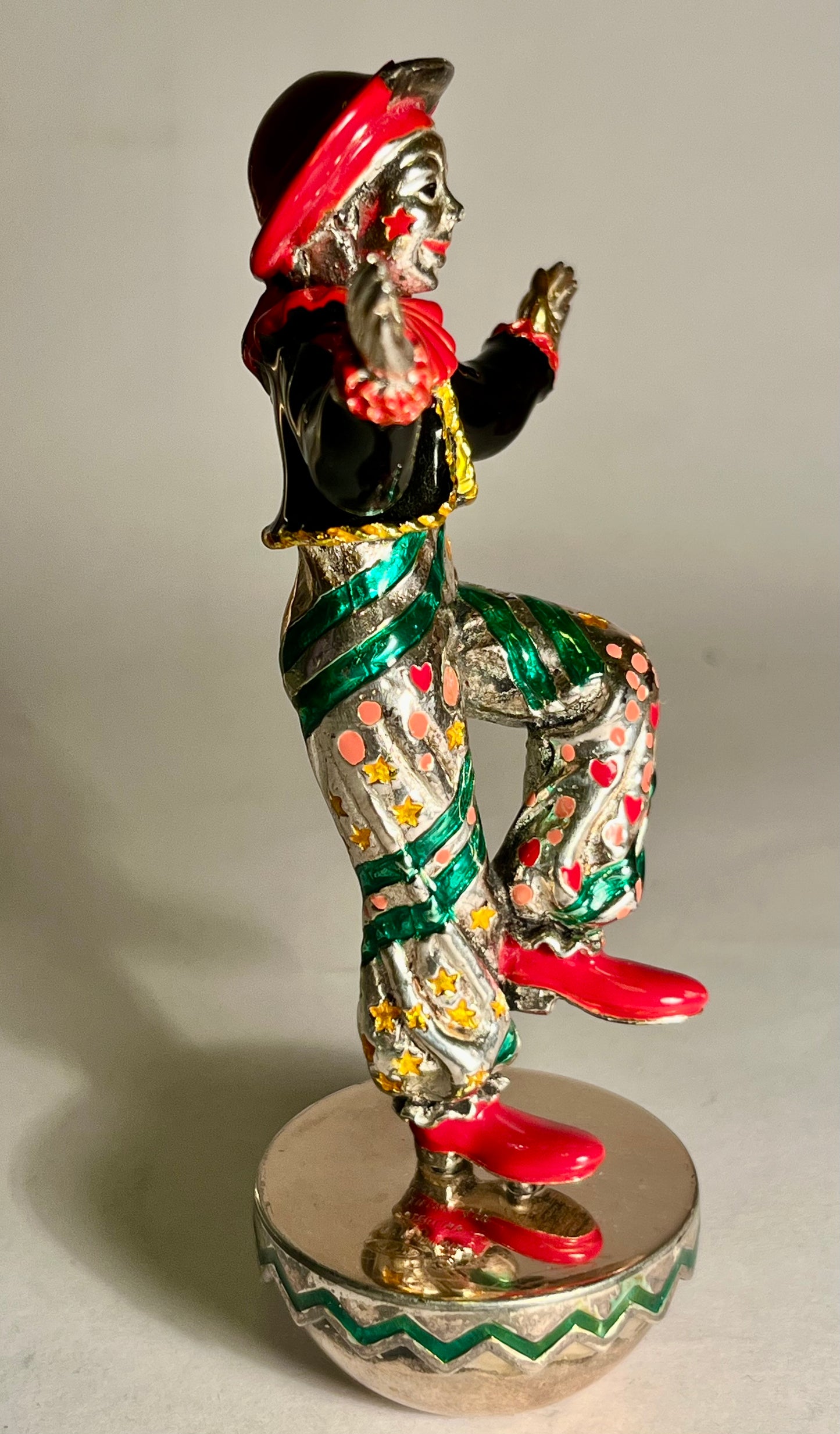 Tiffany Sterling Silver Enameled Clown Figurine