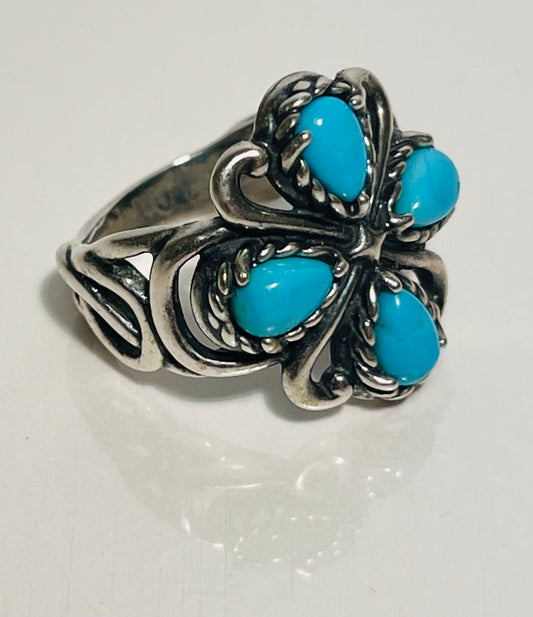 Carolyn Pollack Sterling Silver and Turquoise Ring Size 7