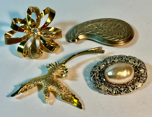 Four Vintage Brooches