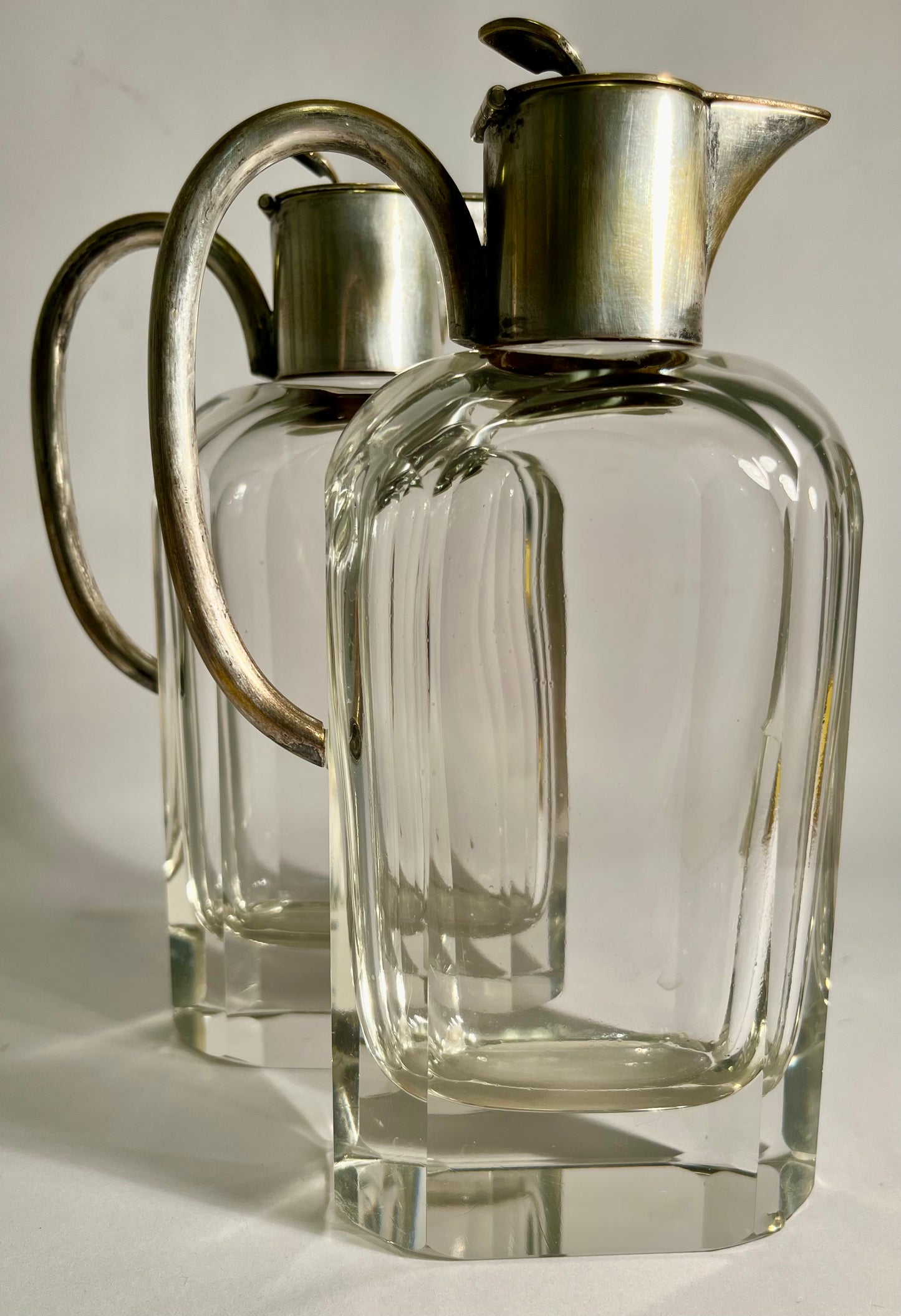 Pair of Art Deco Crystal Carafes