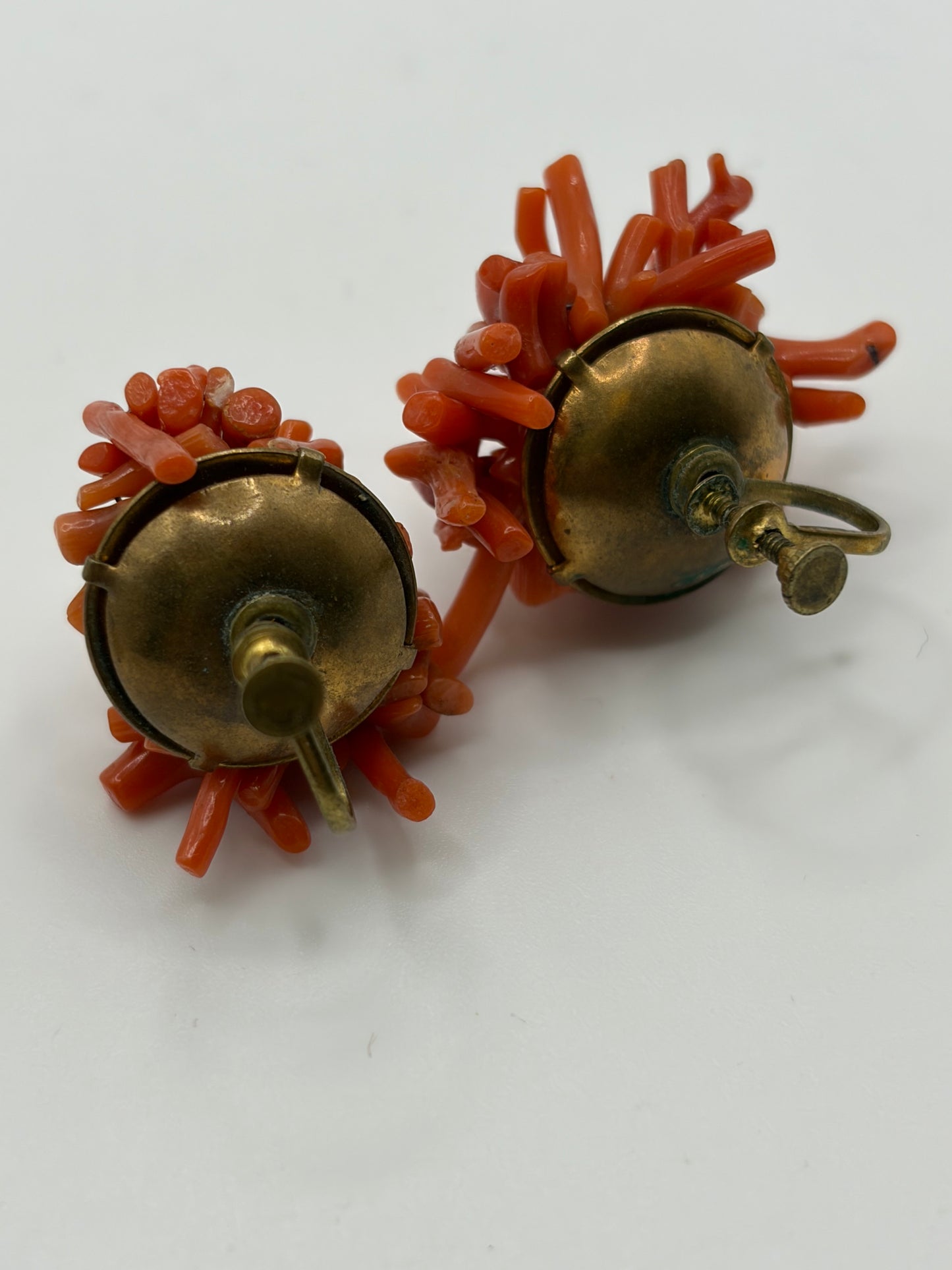 Antique Victorian Coral Pins & Pair of Earrings