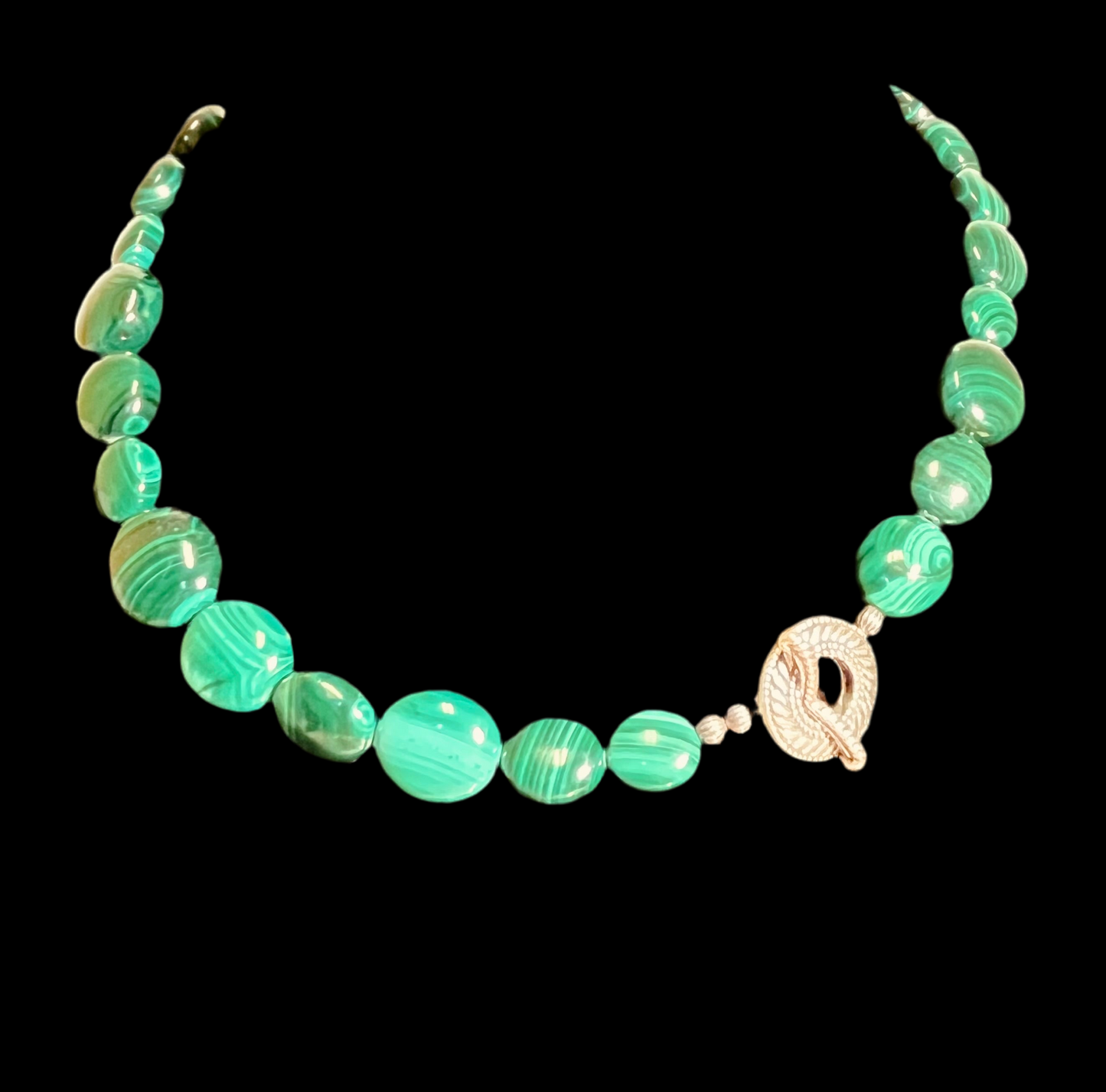 Carolyn Pollack Sterling Silver Malachite Pendant & Necklace