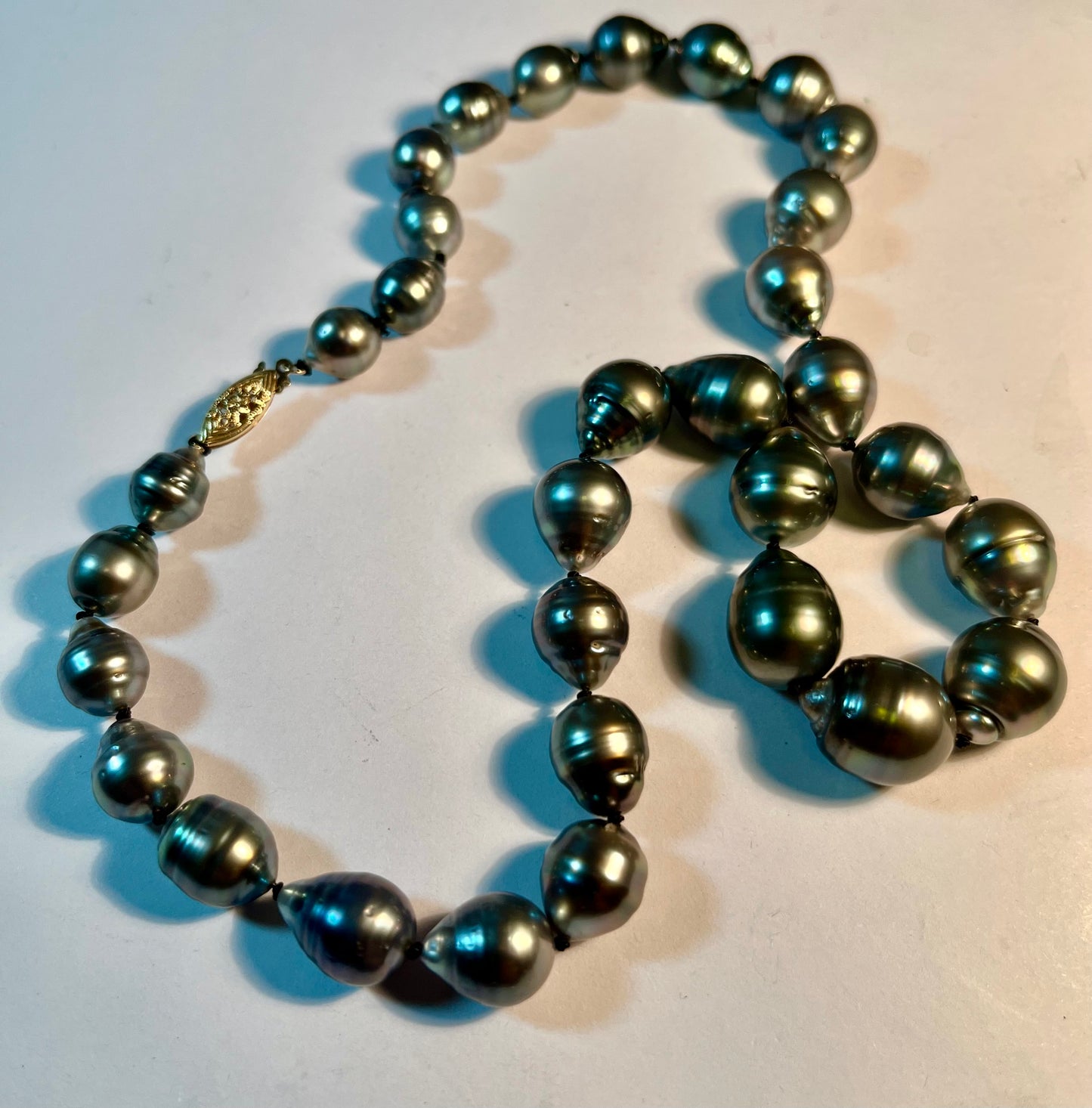 14K Gold Baroque Tahitian Pearl Necklaces(2)