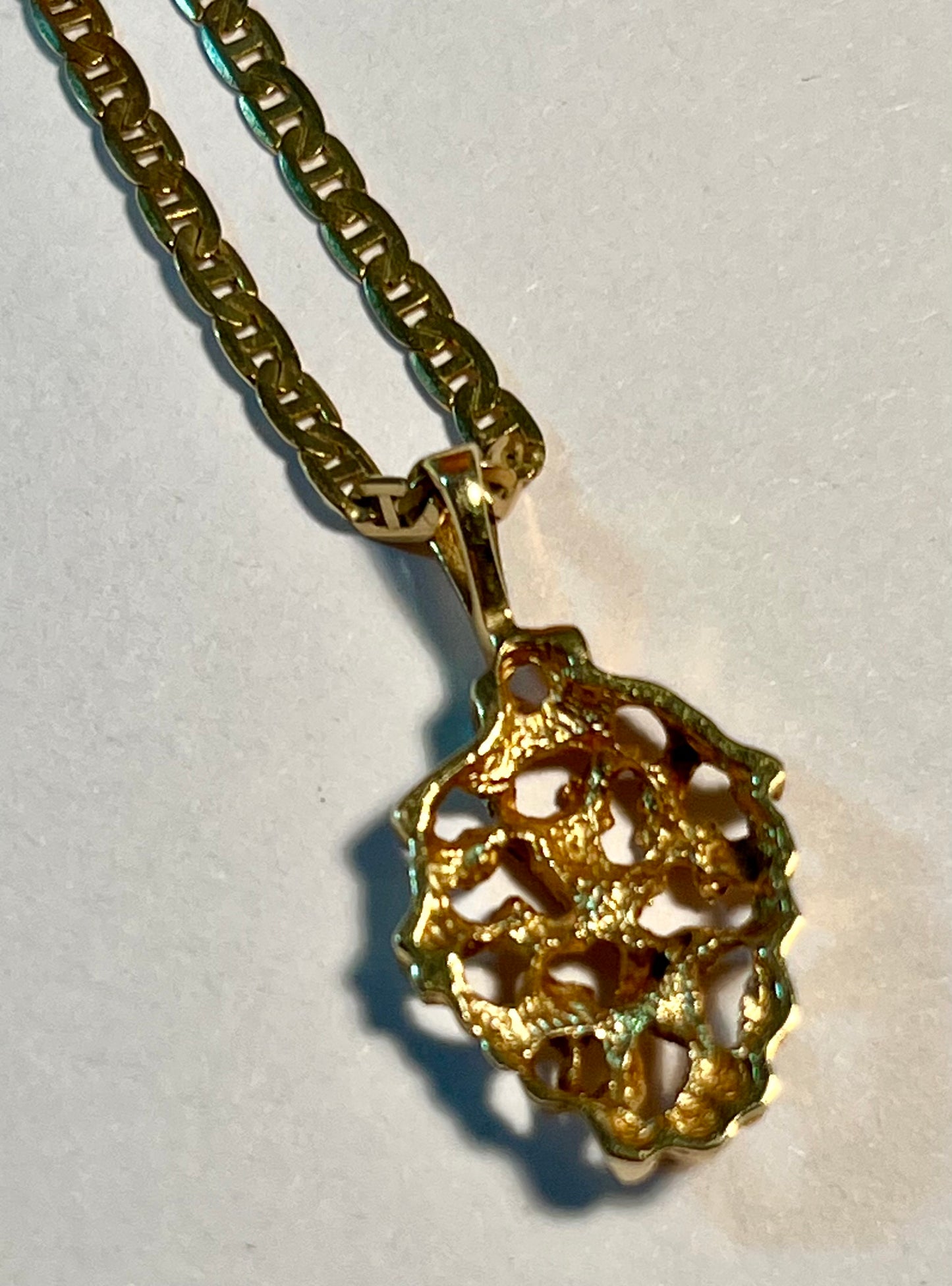14K Gold Pendant & 10K Gold Chain