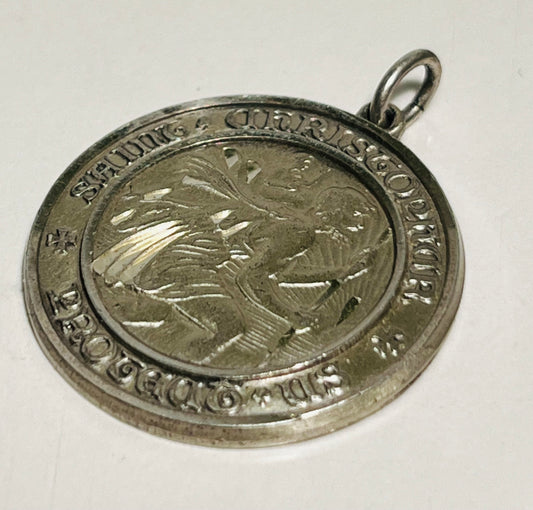 Vintage Sterling Silver St. Christopher Charm/Pendant