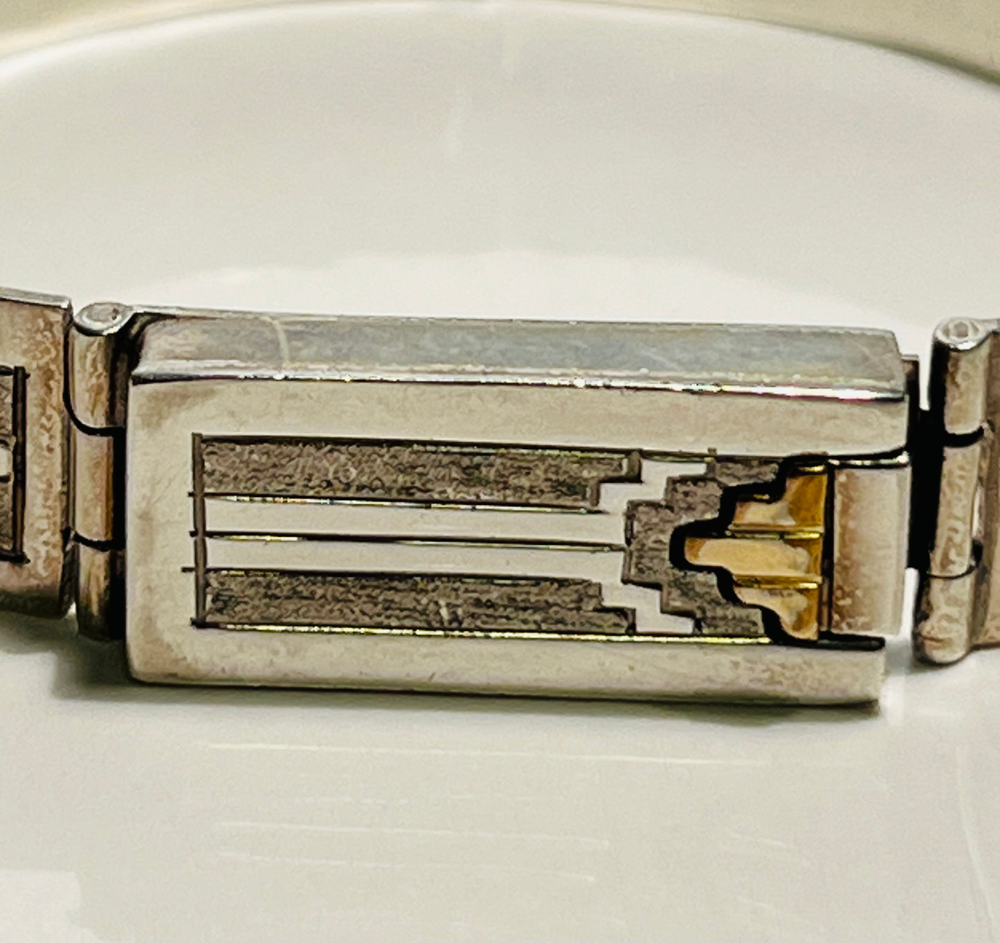Alonzo Mariano Sterling and Gold Navajo Story Bracelet