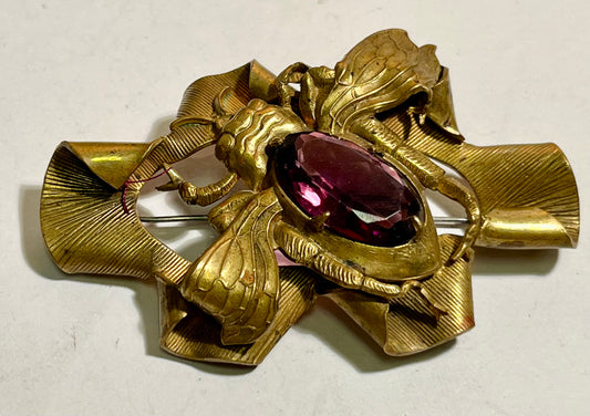 Antique Art Nouveau Beetle Sash Pin/Brooch