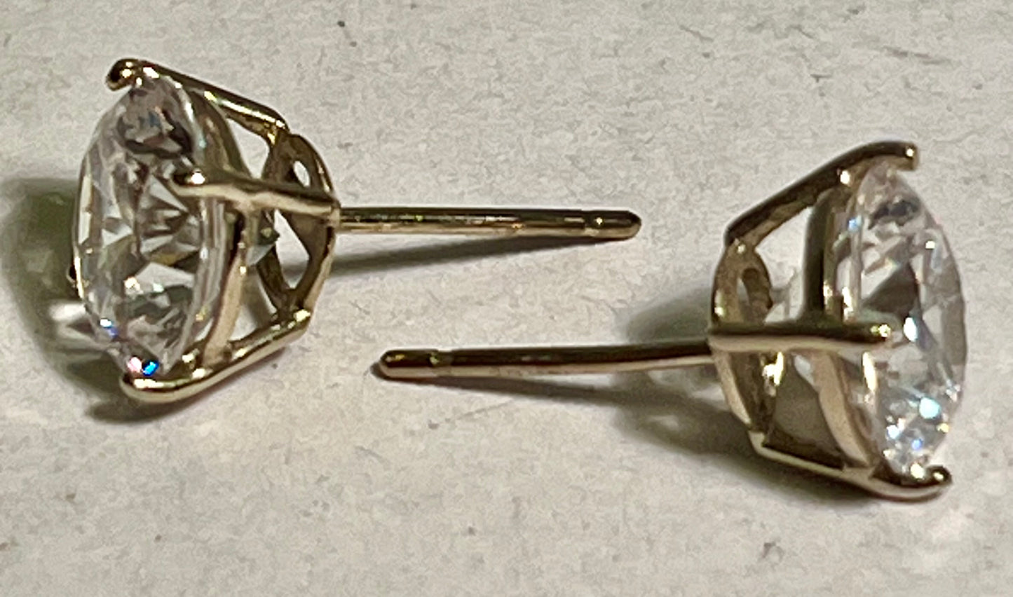 14K Gold CZ Studs