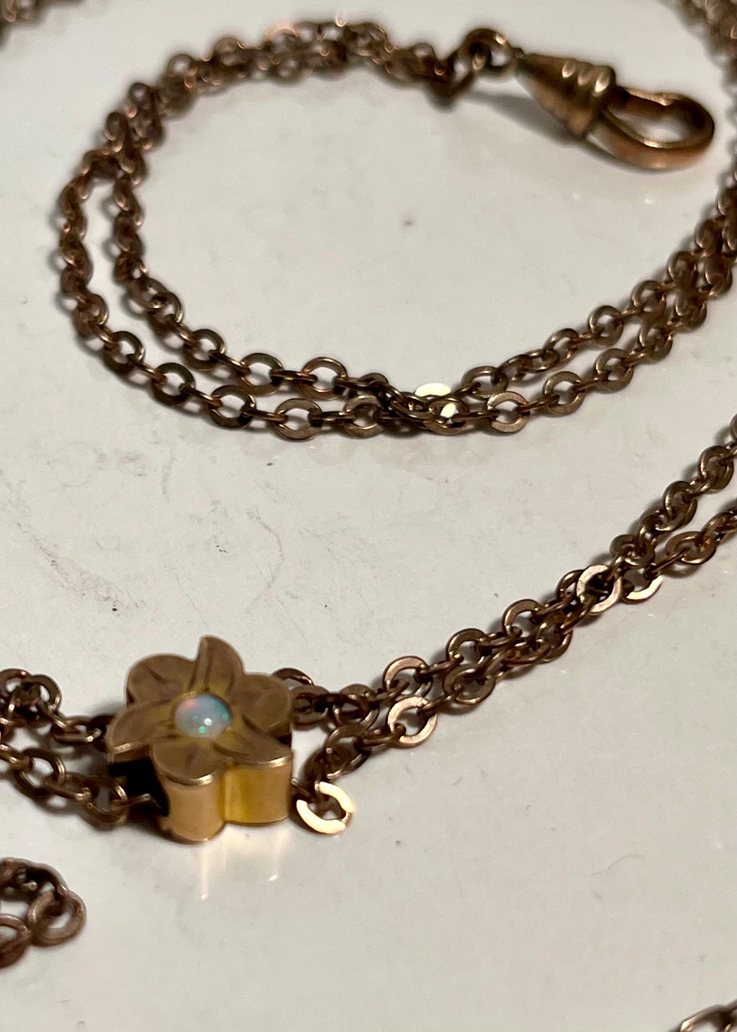 Two Antique Double Stand Pocket Watch Chains