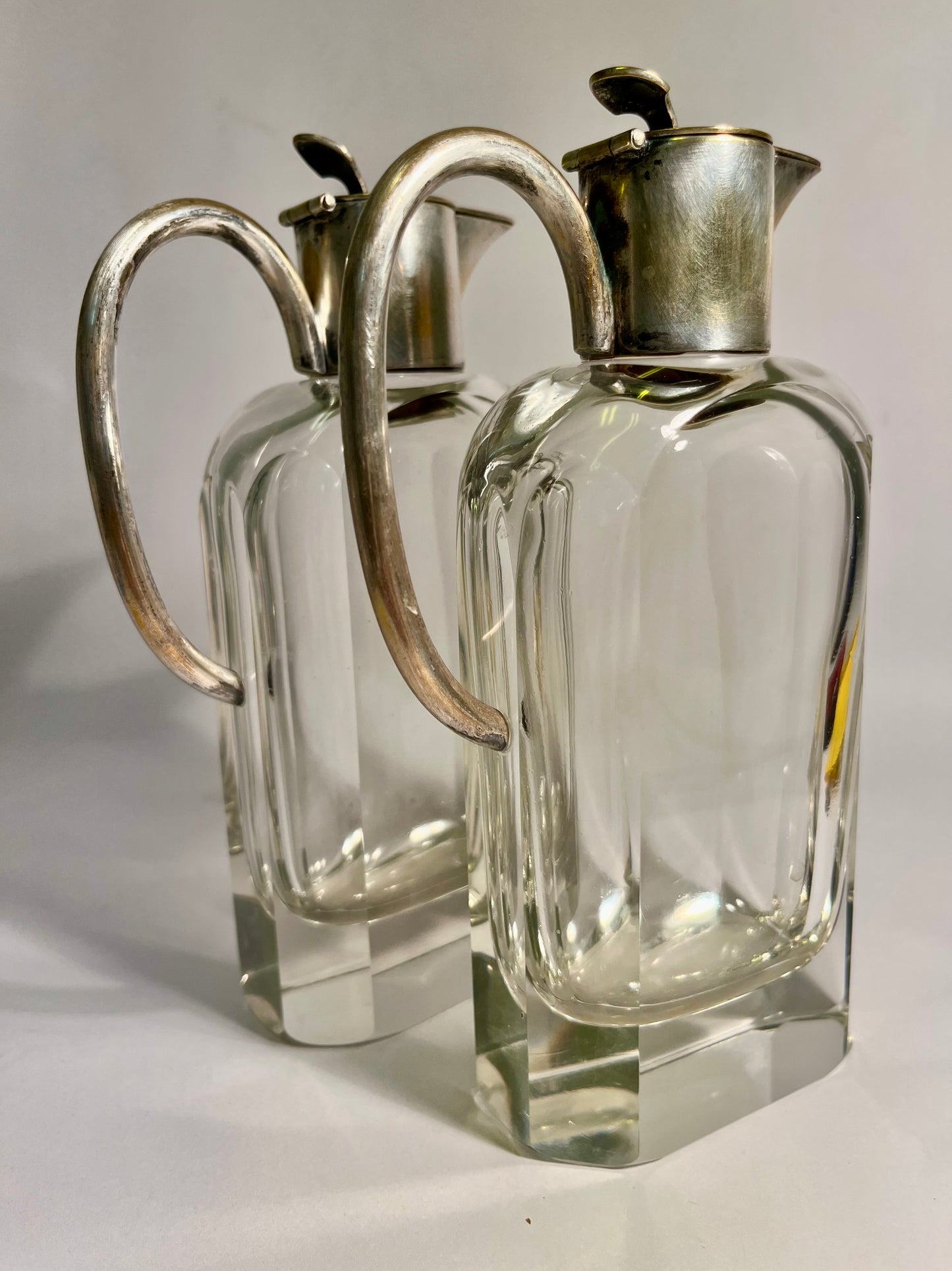 Pair of Art Deco Crystal Carafes