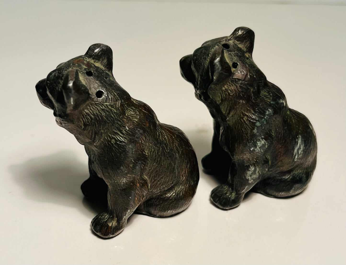 Pair of Metal Bear Cub Salt & Pepper Shakers