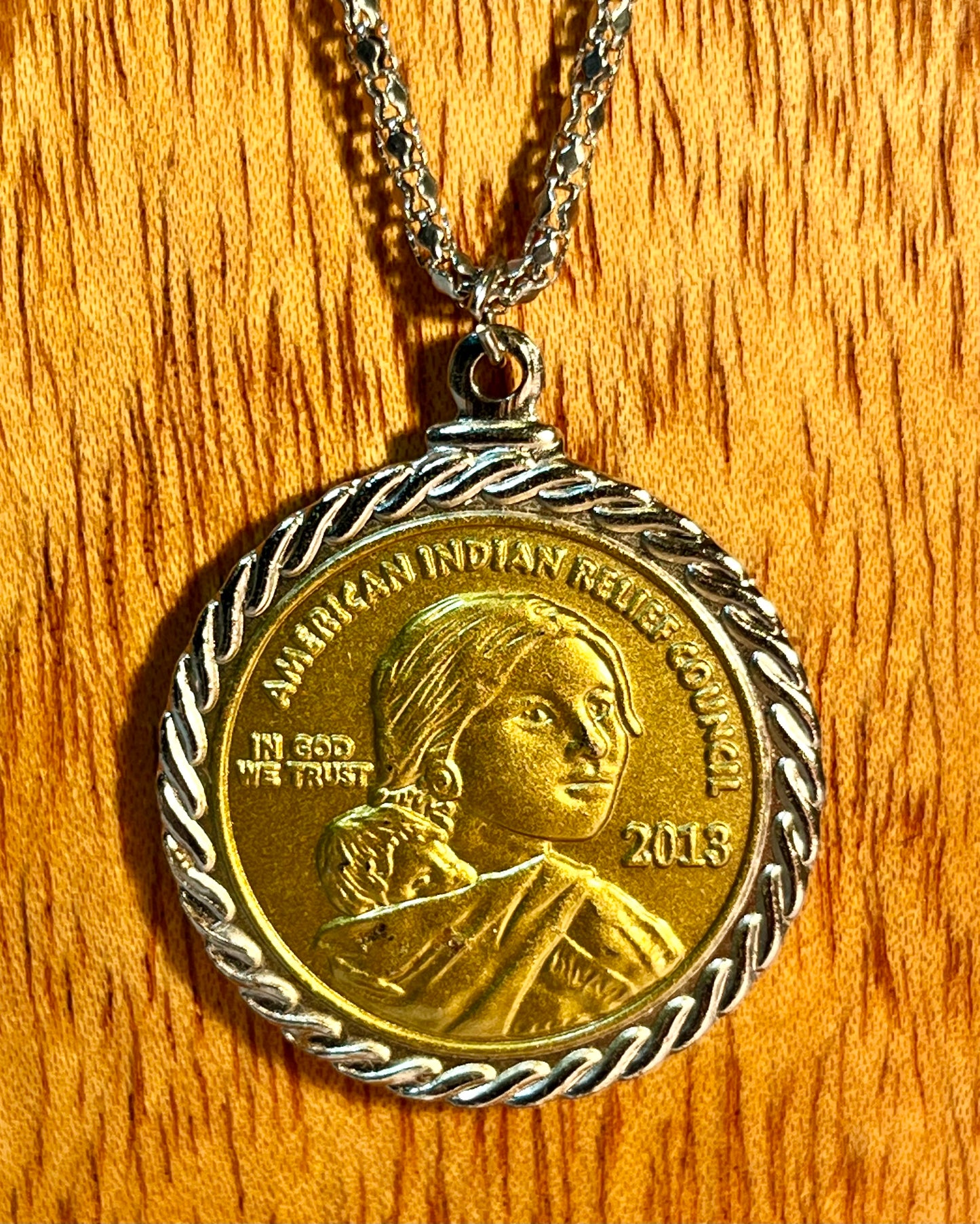 Sacagawea Coin Pendant with Chain