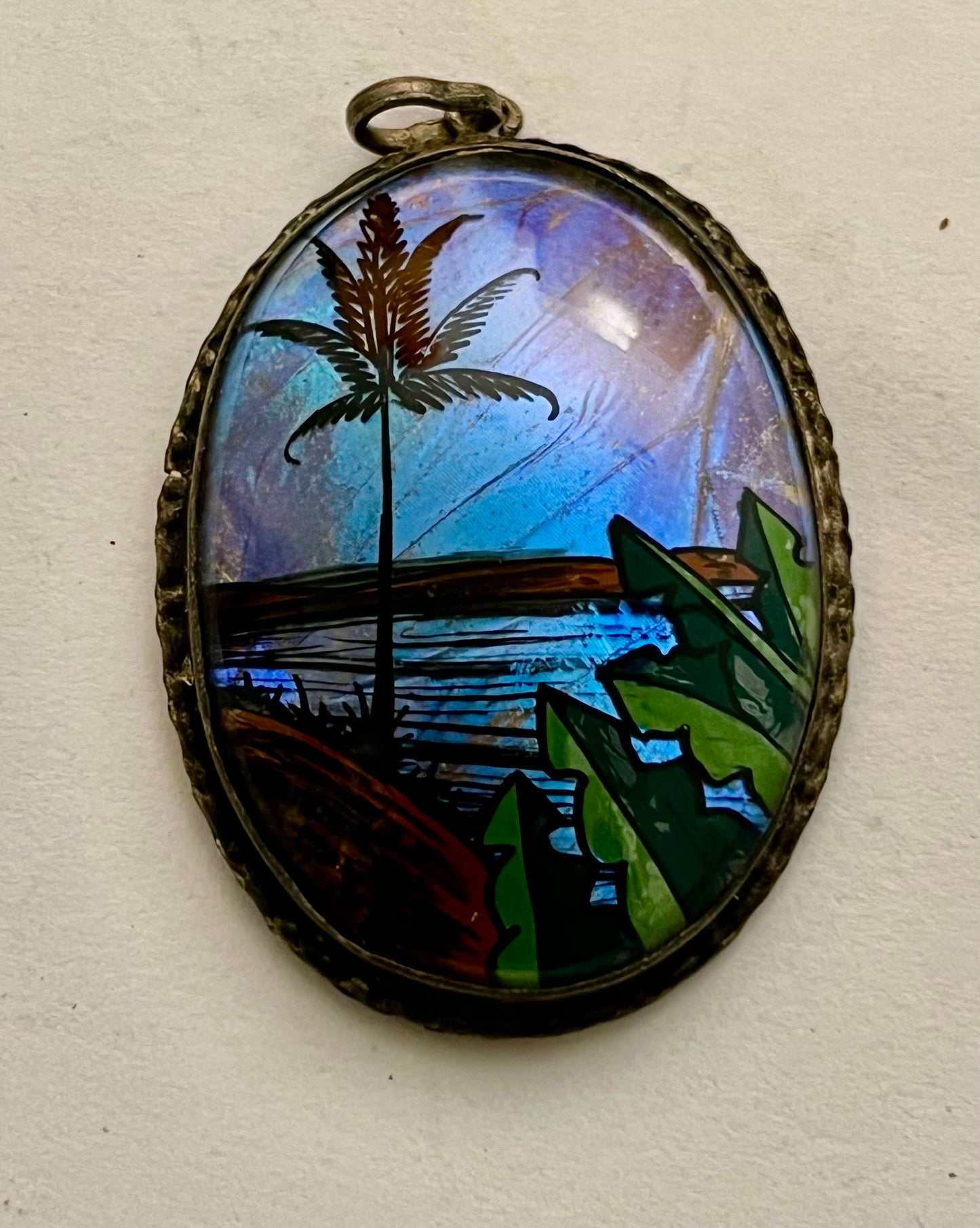 Vintage Pendant with Butterfly Wing