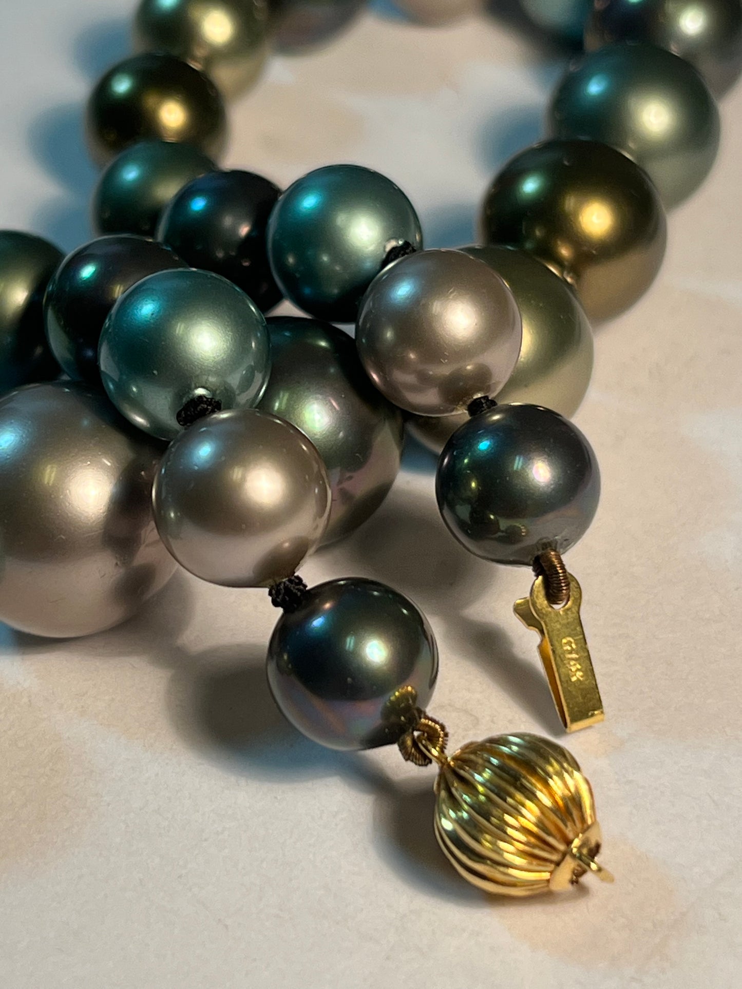 14K Gold Baroque Tahitian Pearl Necklaces(2)