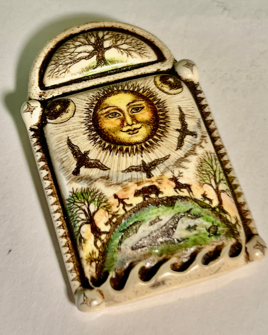 Rachel Badeau 1997 Hand Painted Brooch
