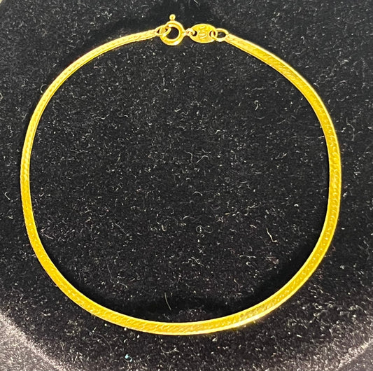 14K Gold Herringbone Bracelet
