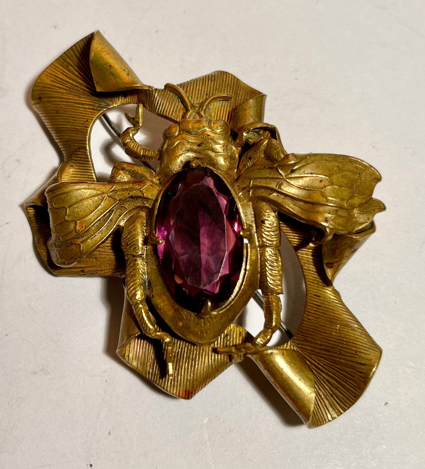 Antique Art Nouveau Beetle Sash Pin/Brooch