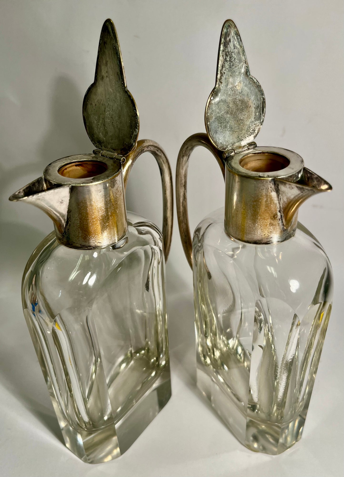 Pair of Art Deco Crystal Carafes