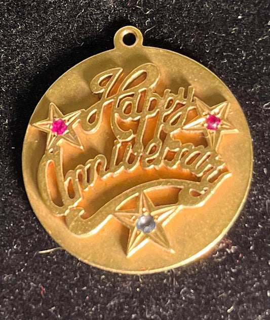 Vintage 14K Gold Anniversary Charm/Pendant