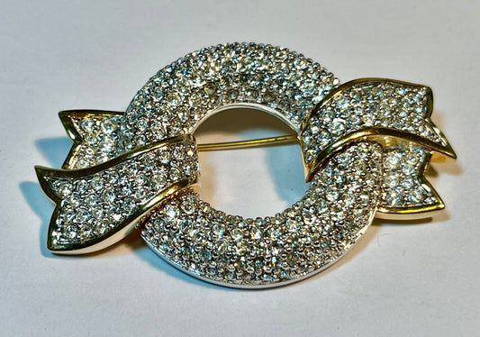 Swarovski Crystal Wreath Brooch