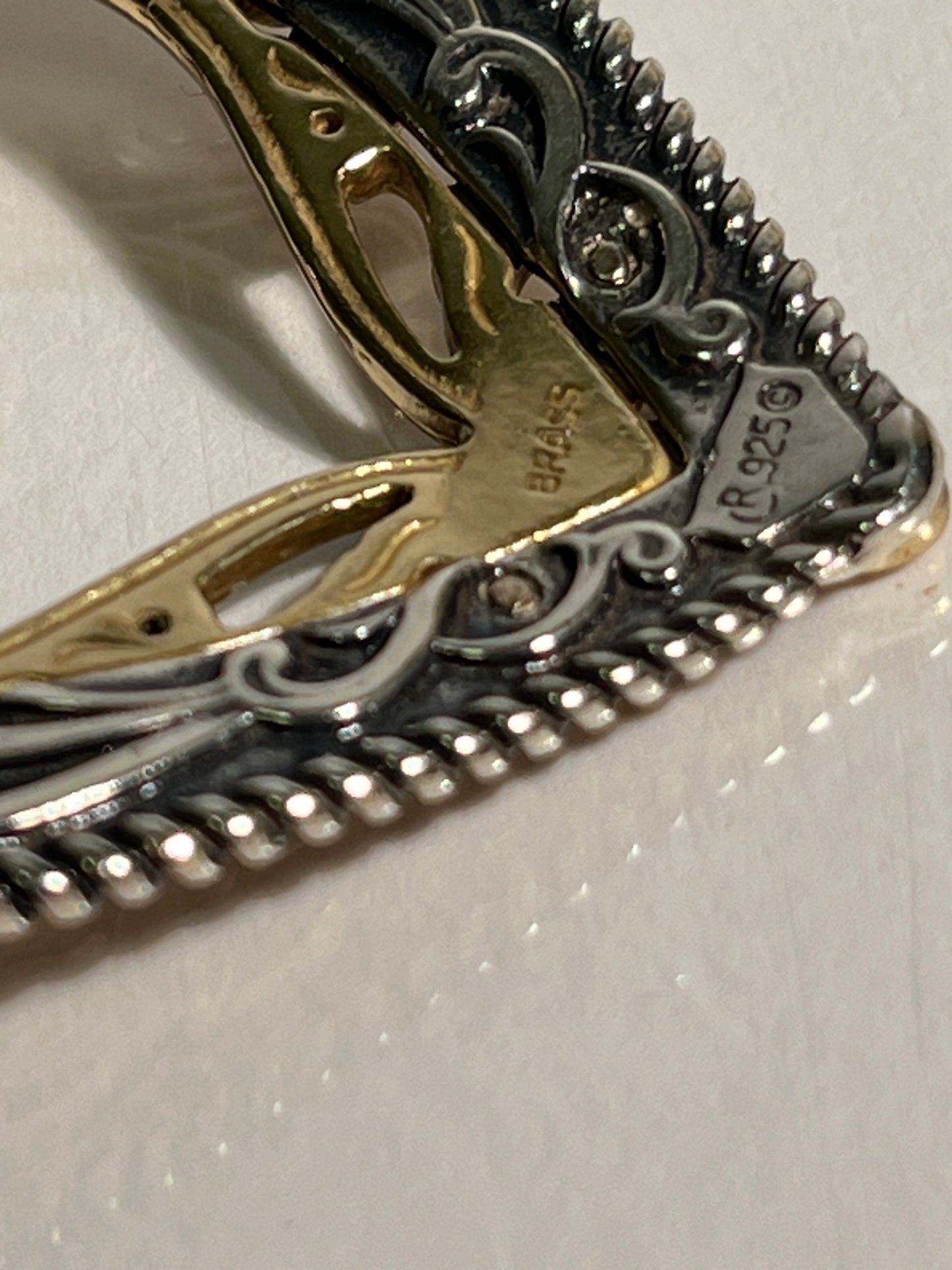 Carolyn Pollack Sterling Silver & Brass Heart Pendant
