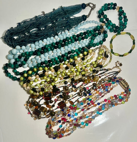Beaded Necklaces & Two Bracelets