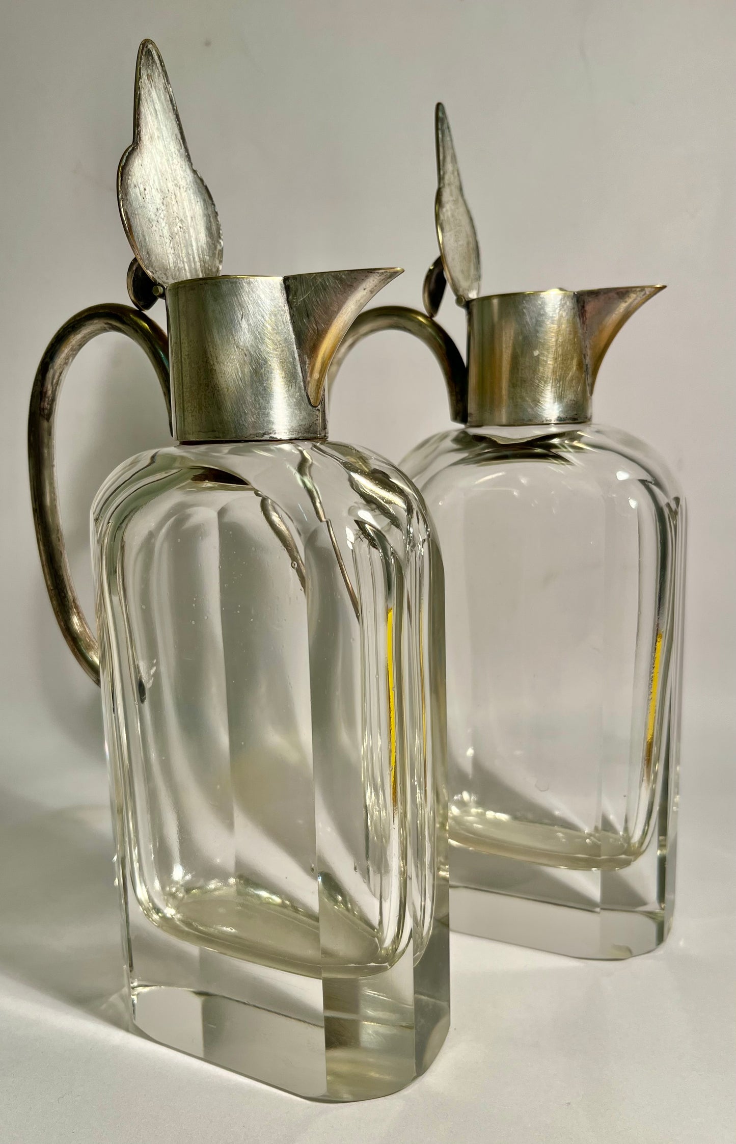 Pair of Art Deco Crystal Carafes