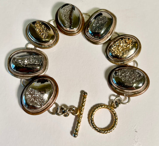 Amy Khan Russell Sterling Silver & Druzy Bracelet