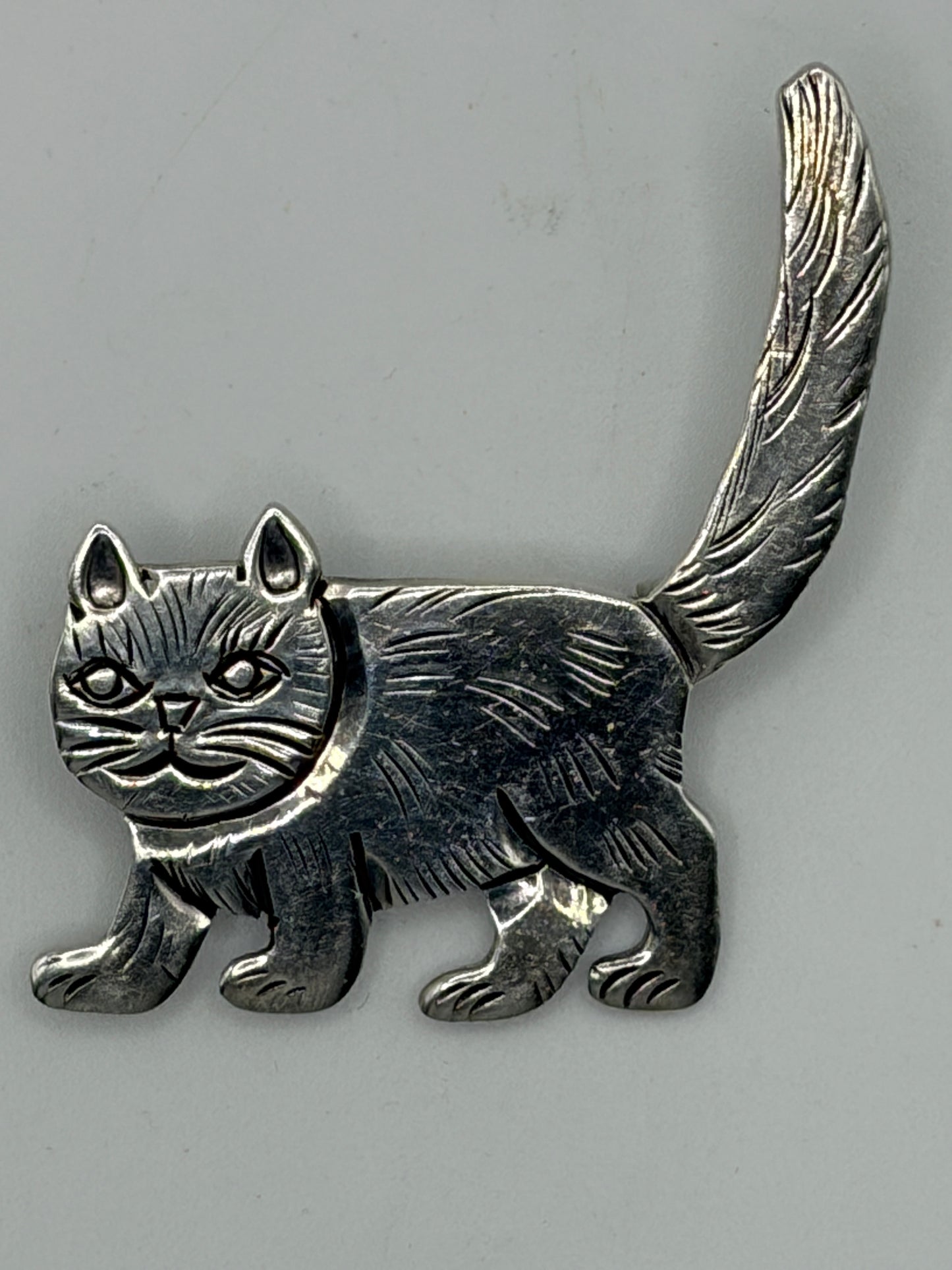 Clarance Lee Sterling Silver Cat Brooch