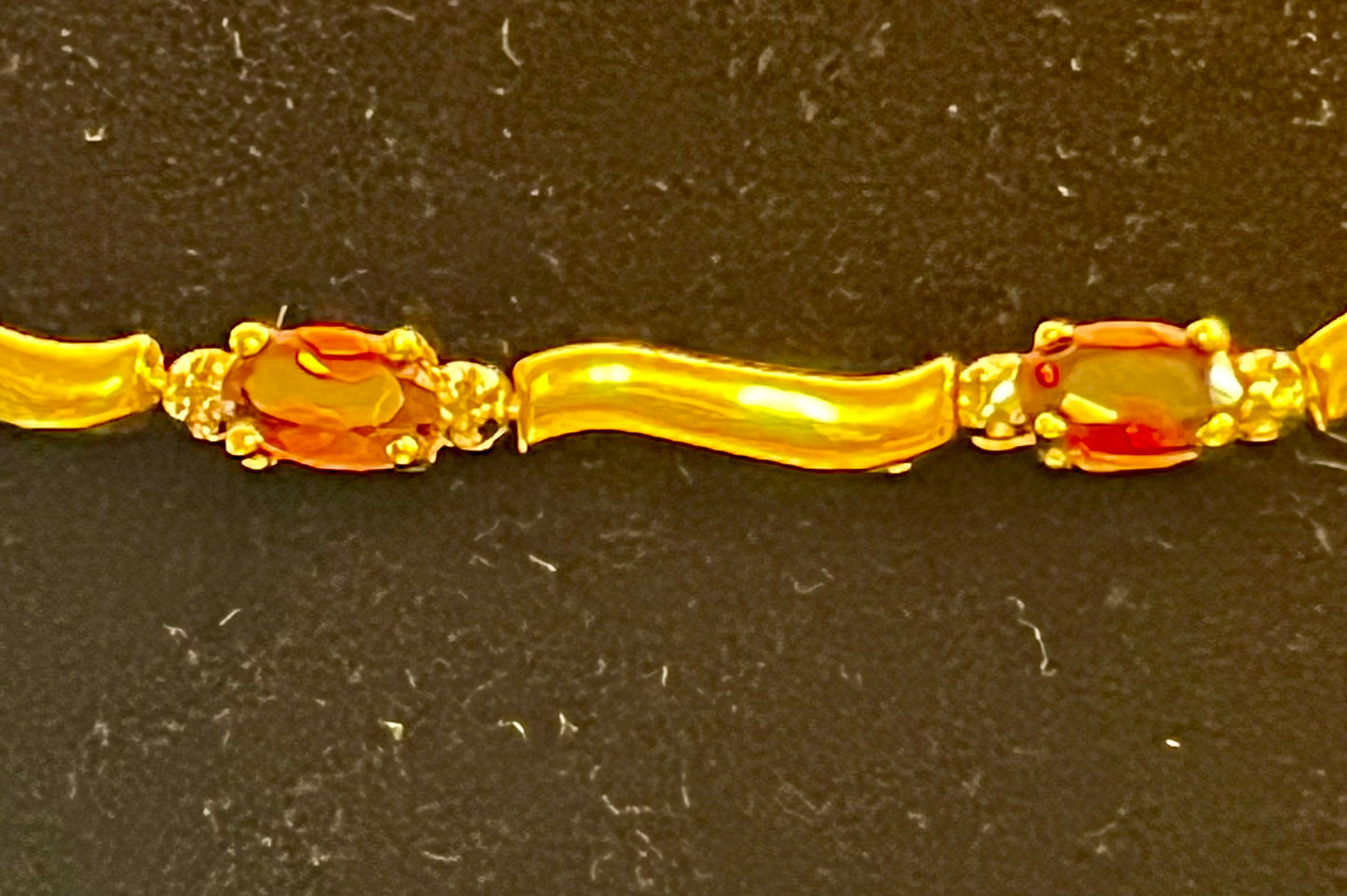 10K Gold, Garnet & Diamond Bracelet