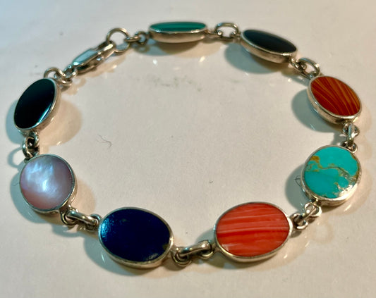 Sterling Silver & Gemstone Bracelet