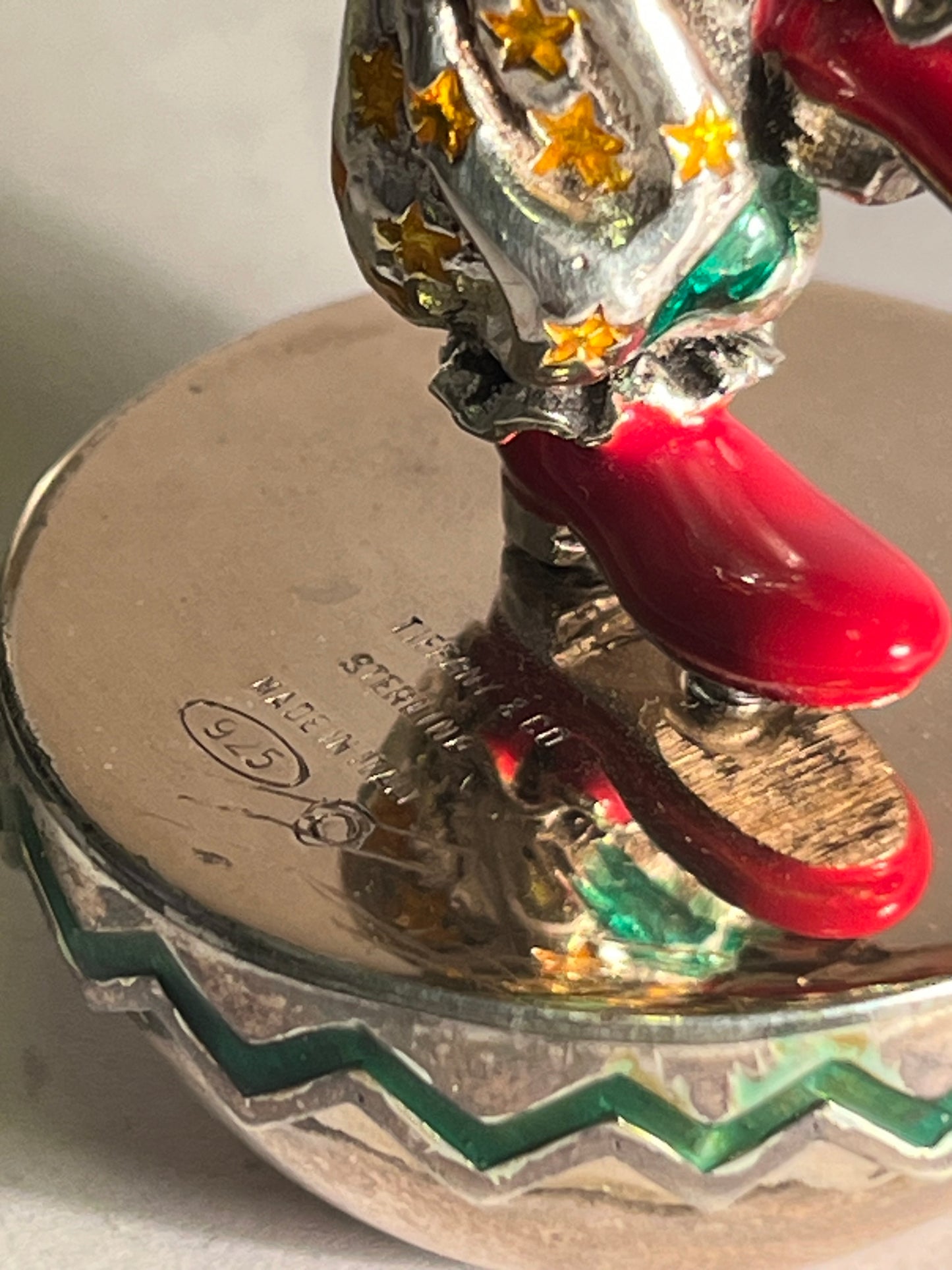 Tiffany Sterling Silver Enameled Clown Figurine