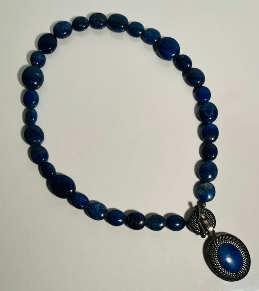 Carolyn Pollack Lapis & Sterling Silver Pendant Necklace
