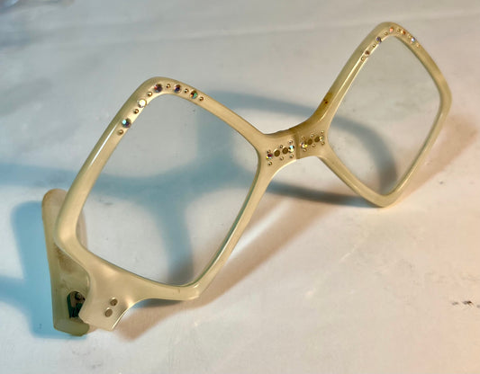Vintage Lucite & Rhinestone Folding Opera Glasses