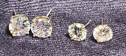 Two Pairs CZ Earrings