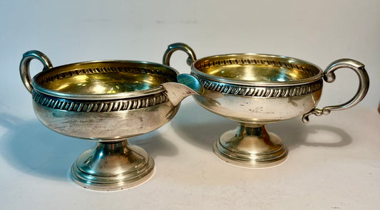 Antique Crown Sugar and Creamer Set